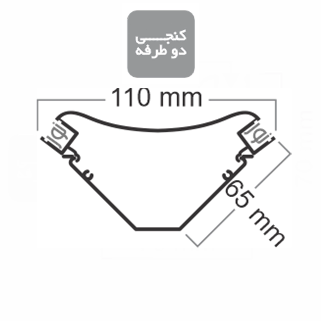 پروفیل آلومینیوم لاین نوری لاینیران کد 15 با دیفیوزر