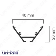 پروفیل آلومینیومی لاین نوری لاینیران مدل Lin 131-30 با دیفیوزر طول 3 متر