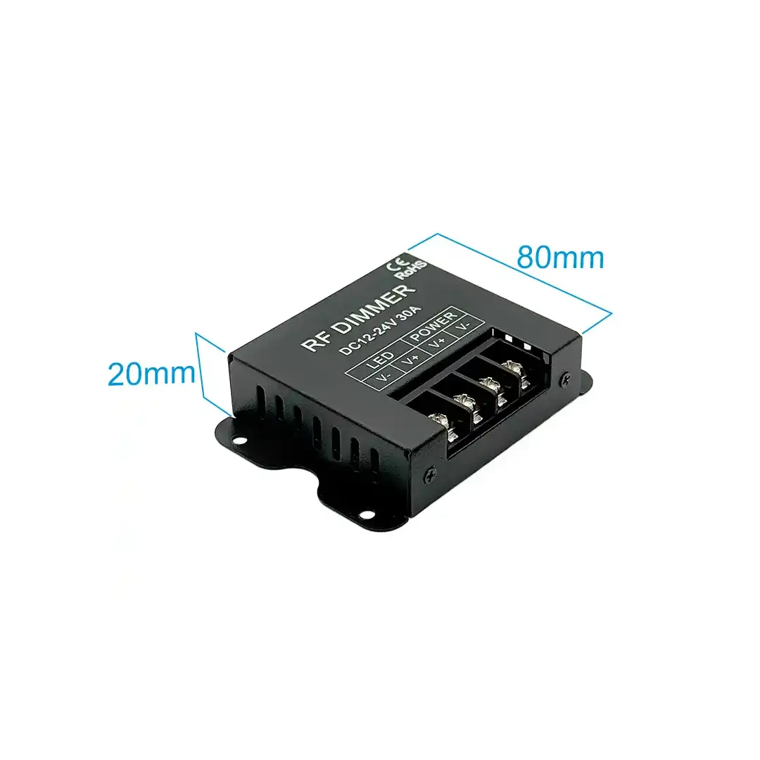 دیمر ۳۰ آمپر RF LED با ریموت کنترل ۱۲ تا ۲۴ ولت