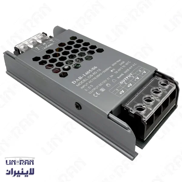 منبع تغذیه سوئیچینگ باریک 12 ولت 5 آمپر 60 وات
