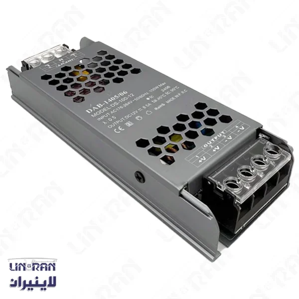 منبع تغذیه سوئیچینگ باریک 12 ولت 8.3 آمپر 100 وات